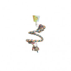 Beaks! Flexible Cotton Rope Birdie Boing - Parrot Toy with Bell - Small - 20cm (8in) Long image thumbnail.