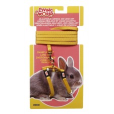 Living World Adjustable Harness and Lead Set For Dwarf Rabbits - Yellow - 1.2m (4ft) image thumbnail.